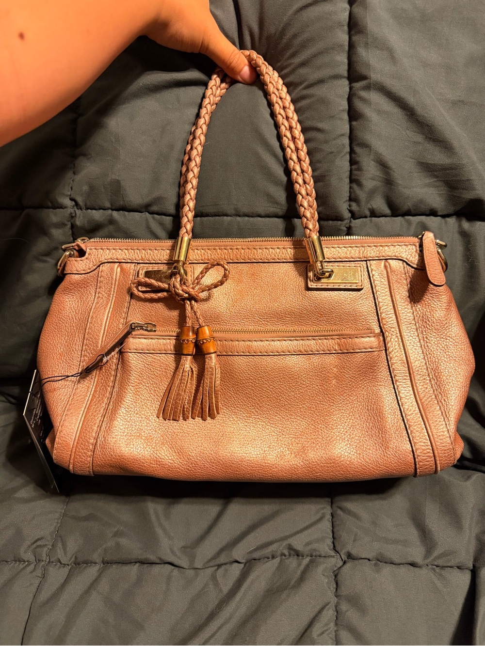 Authentic Gucci Pink Bella Pony-Style Calfskin Satchel